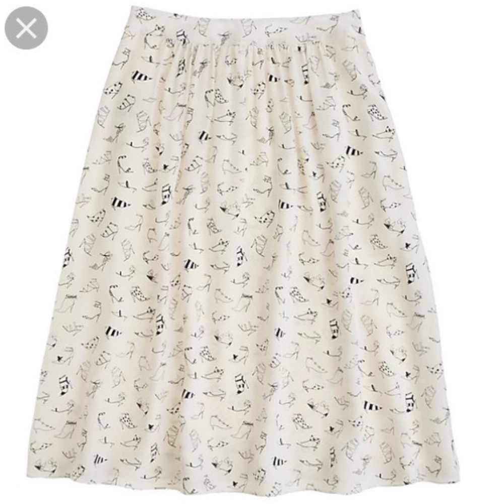 J.Crew Collection silk skirt in shoe sketch